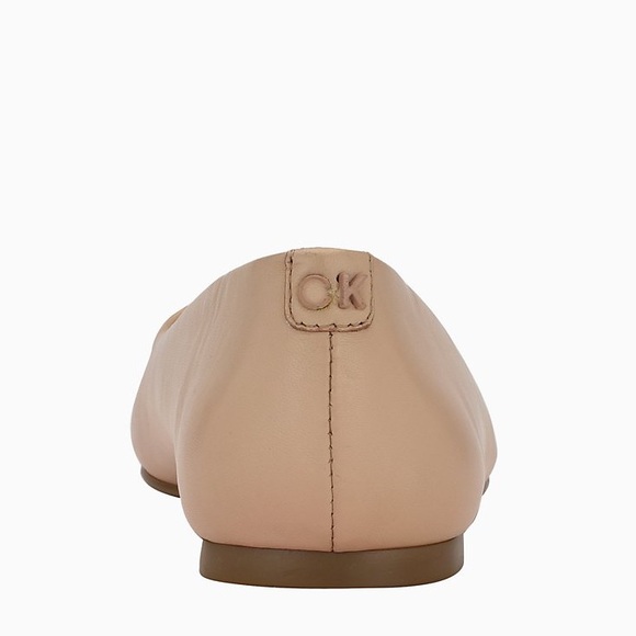 Calvin Klein| Nude Leather Ballerina Flats - Picture 4 of 11
